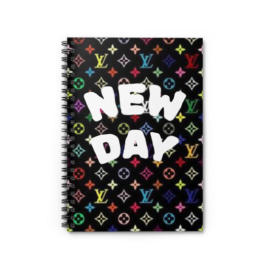 Colorful 'New Day' Spiral Notebook - Ruled Lines for Daily Inspiration